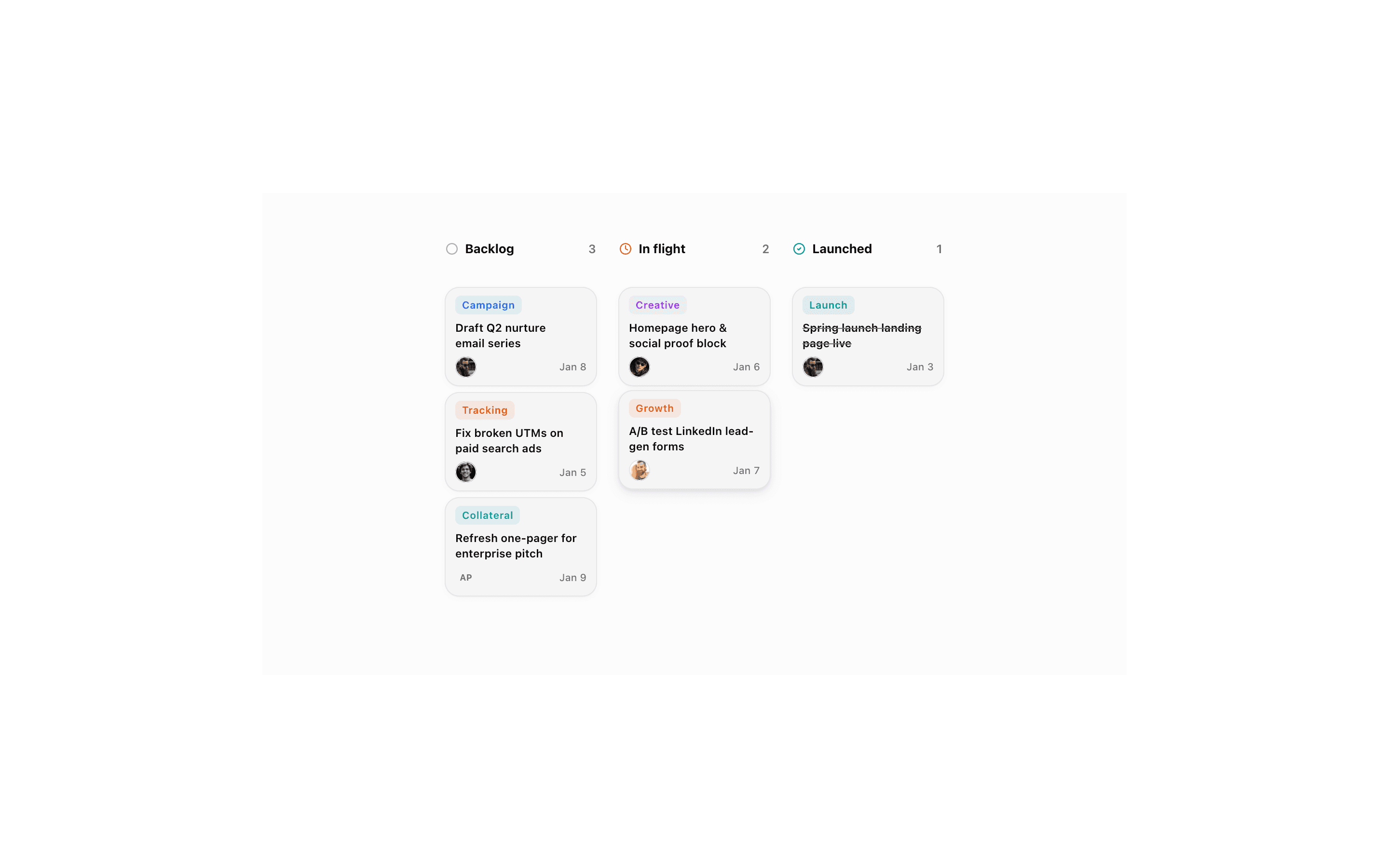 Kanban board component preview