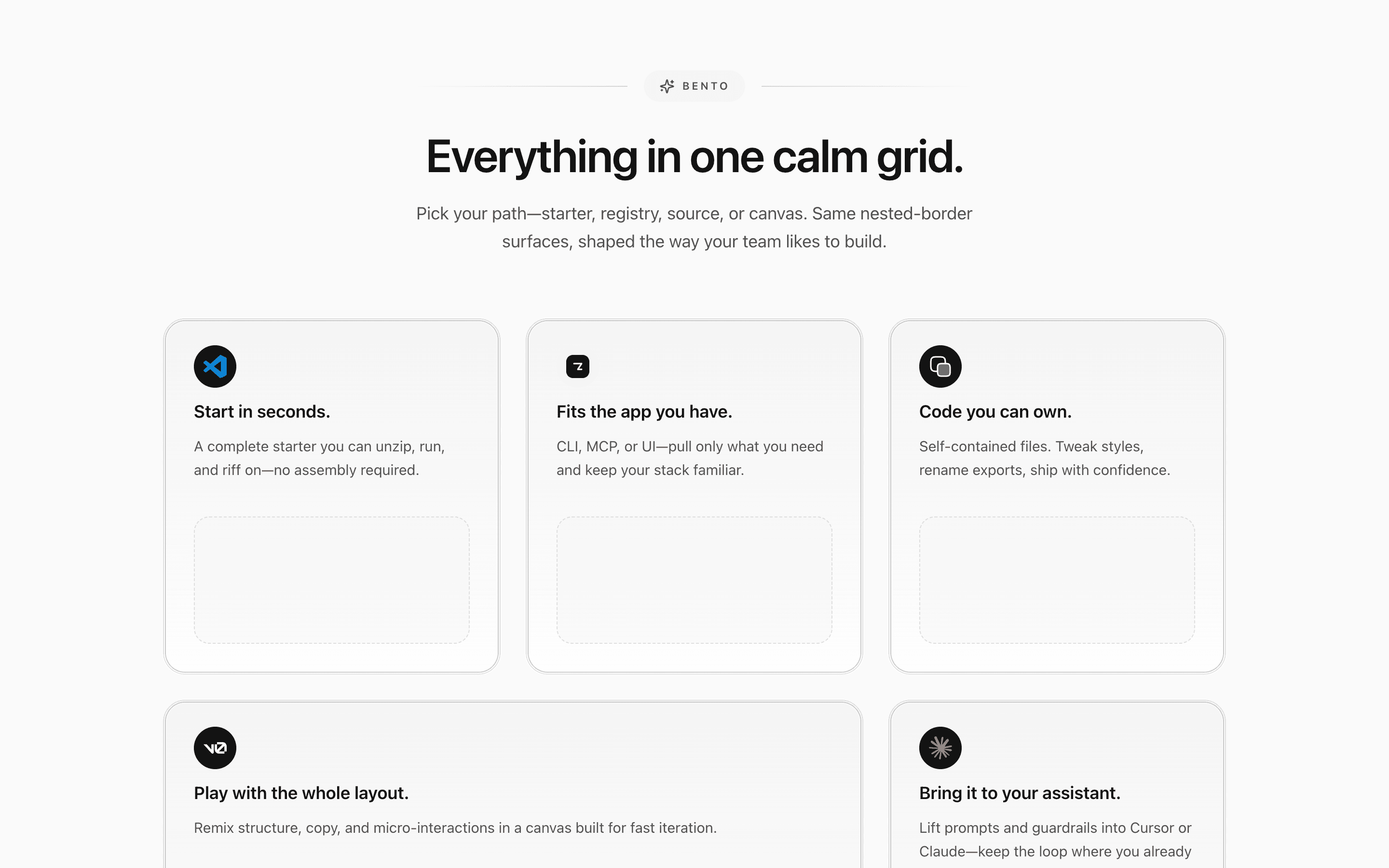 Marketing Bento Texture section preview