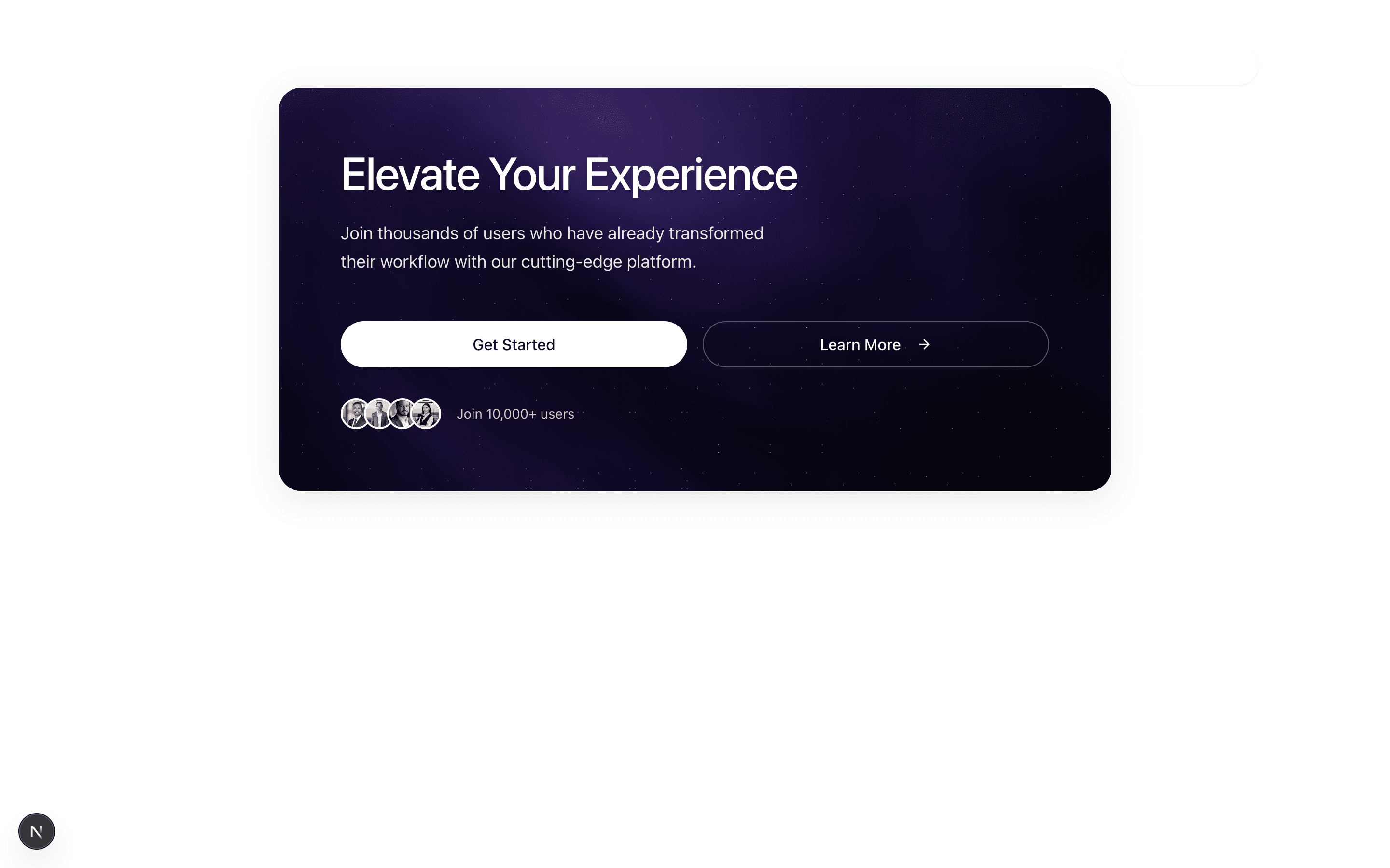 Marketing CTA Cosmic section preview