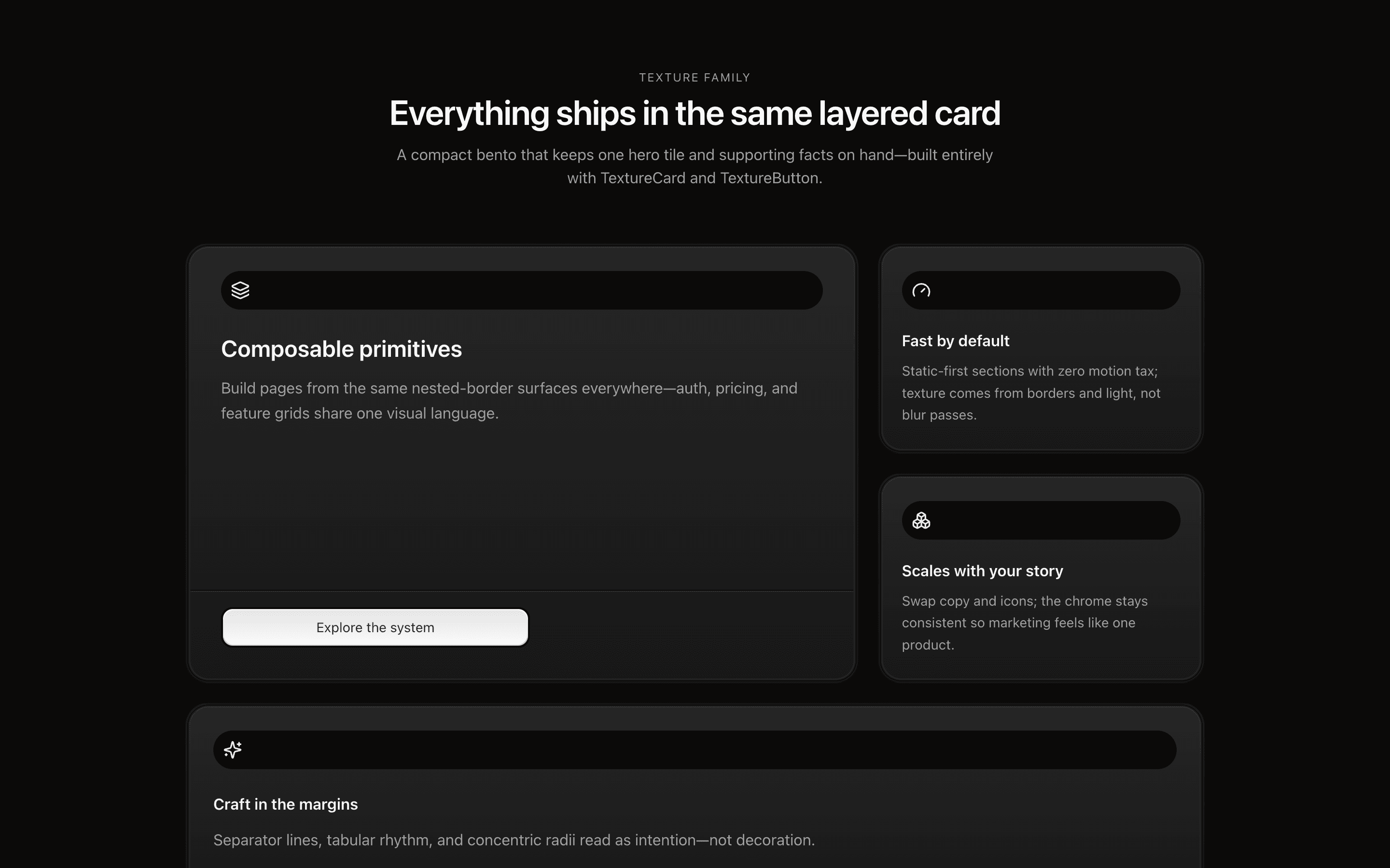 Features Texture section preview