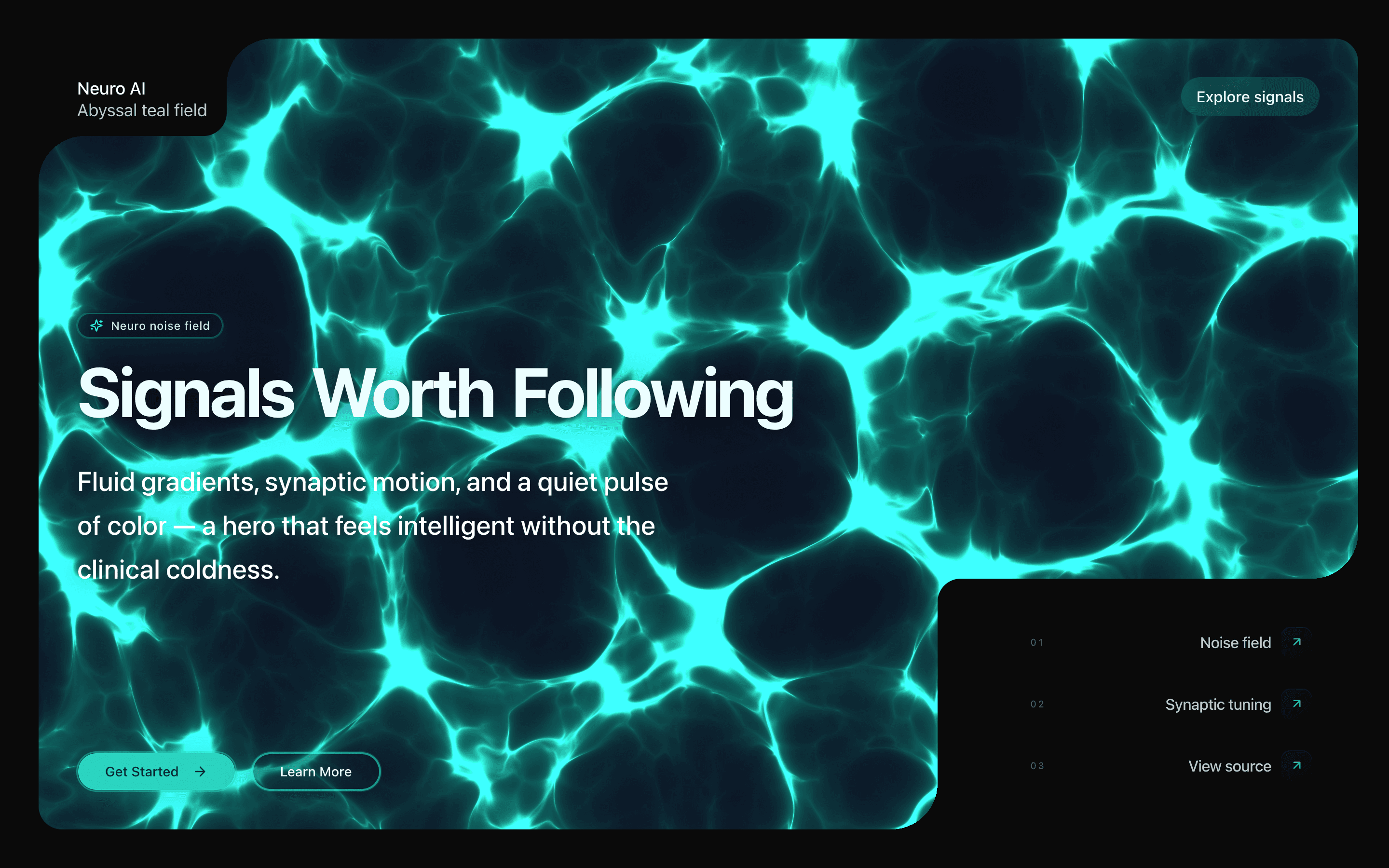 Marketing Hero with Neuro Noise section preview