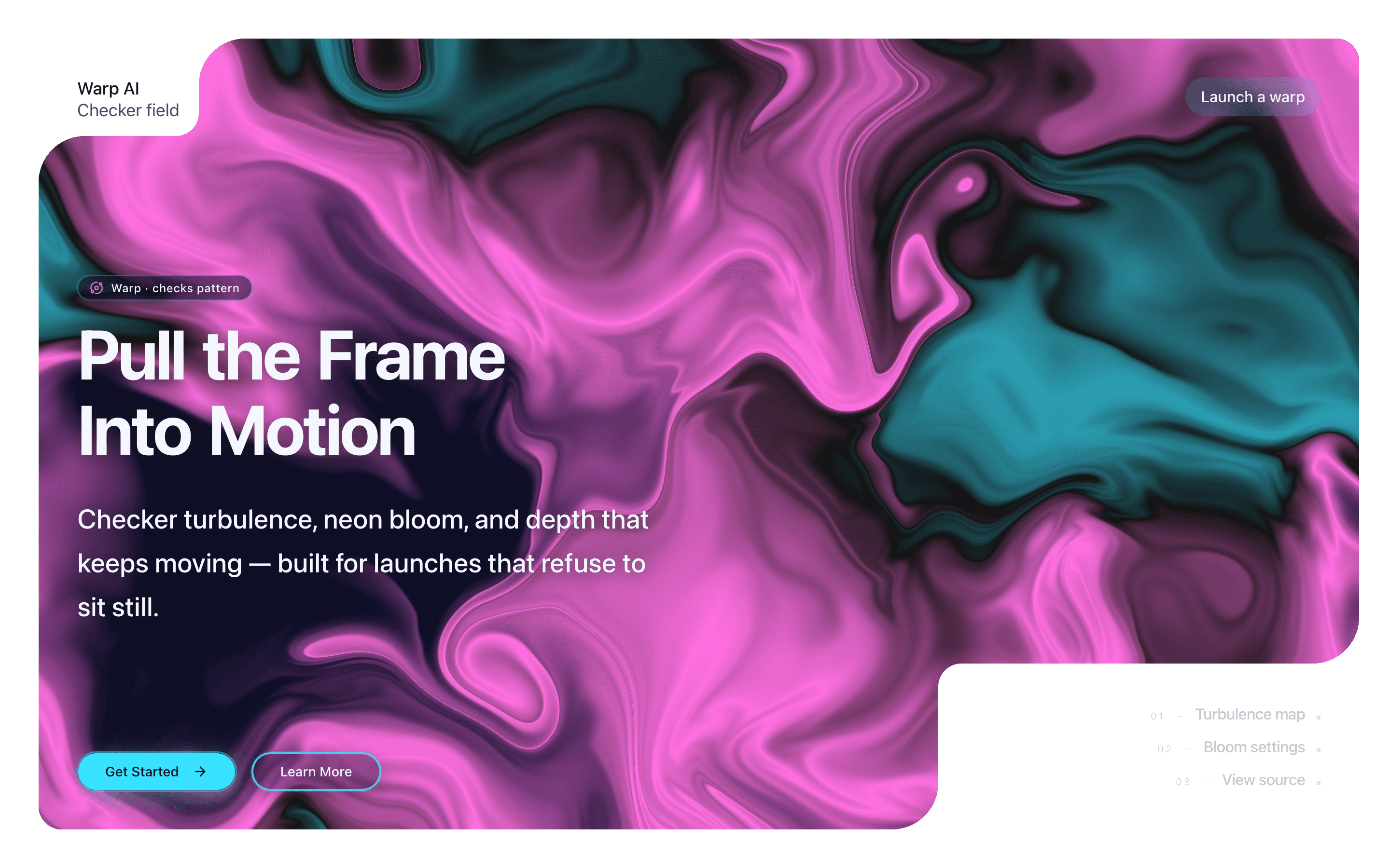 Marketing Hero with Warp Shader section preview