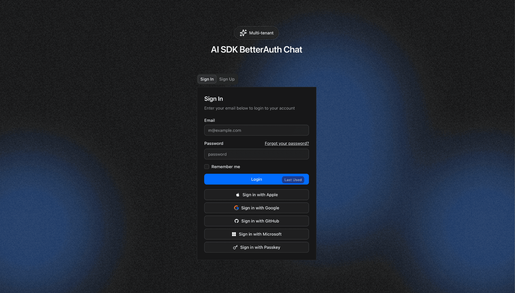 Multi Tenant Better Auth Chat preview